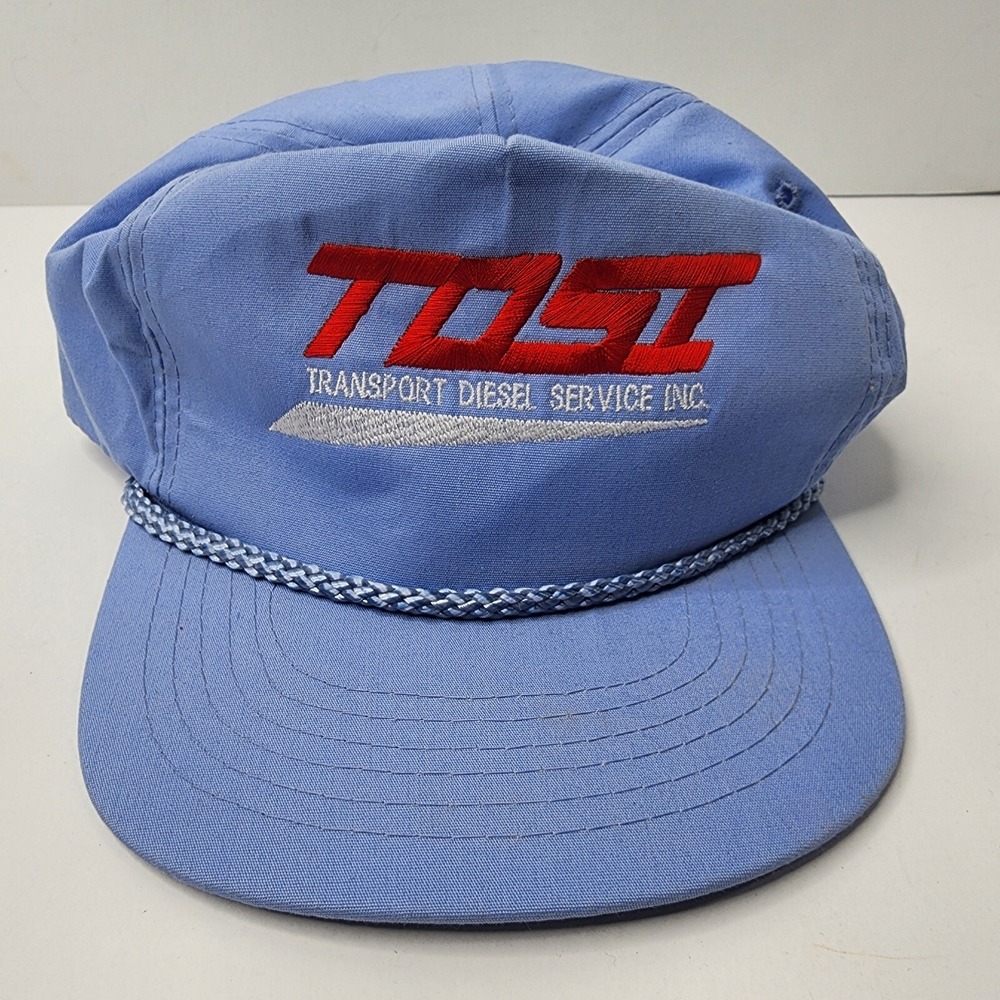 Transport Diesel Service Inc Rope Trucker Hat Amapro Blue Zip Back Vintage